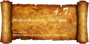 Andrejkovics Tímea névjegykártya