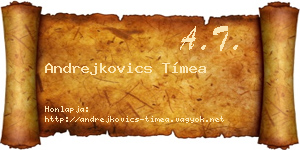 Andrejkovics Tímea névjegykártya