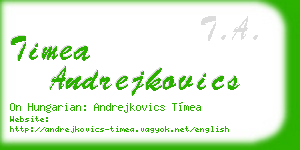 timea andrejkovics business card