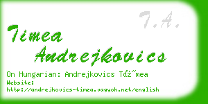 timea andrejkovics business card